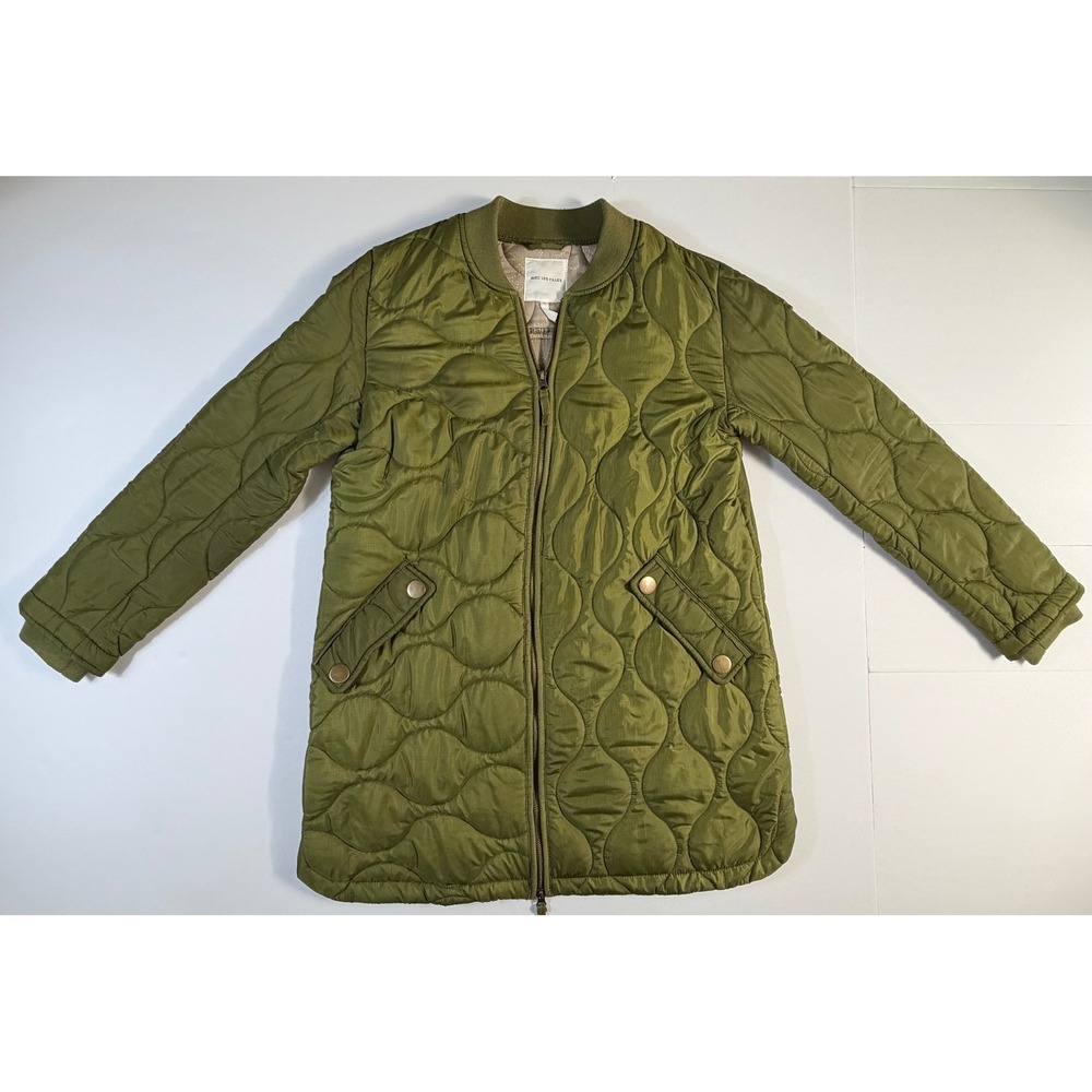 Avec Les Filles Women's S Heritage Quilted Longline Bomber Coat Olive Green